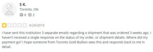 Toronto Gold Bullion Review