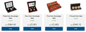 bullion by post proof coins and set 2