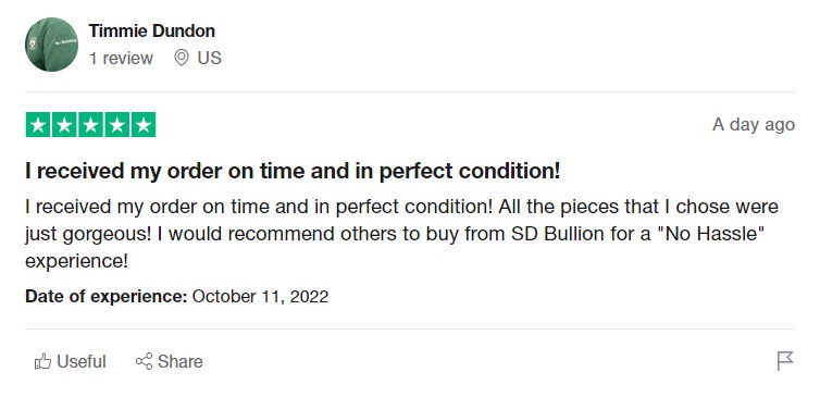 SD Bullion trustpilot 1