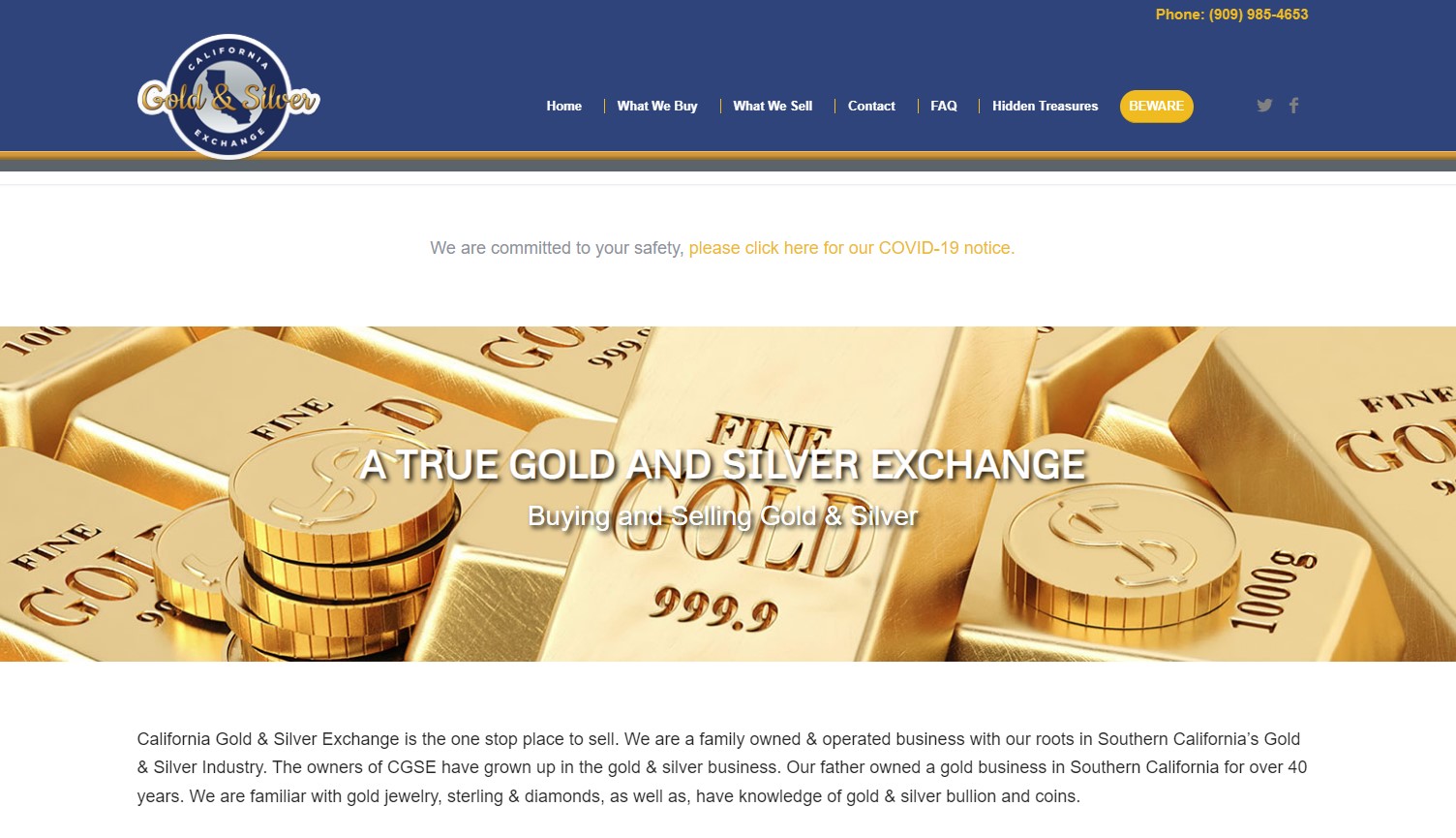 California Gold and Silver Exchange Homepage