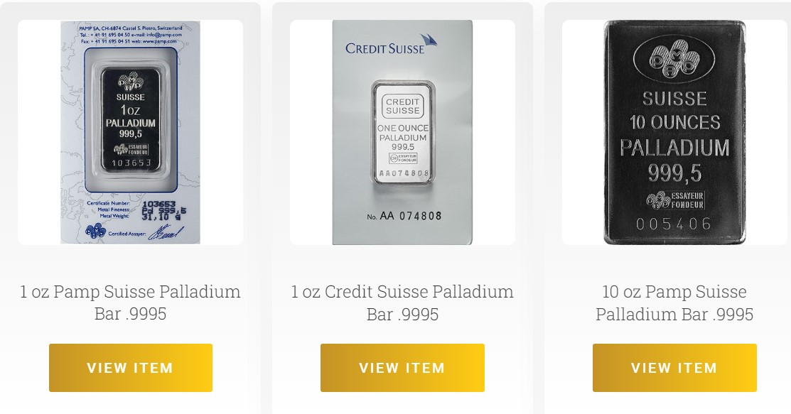 Palladium bars