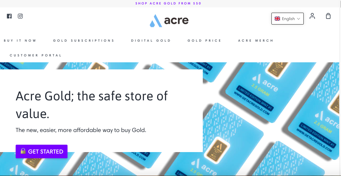 Acre Gold Webpage
